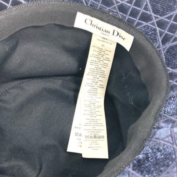 Dior 15CAN923X134 21AW Velor Cannage logo bob Hat bucket hat Navy/Red - Picture 10 of 11